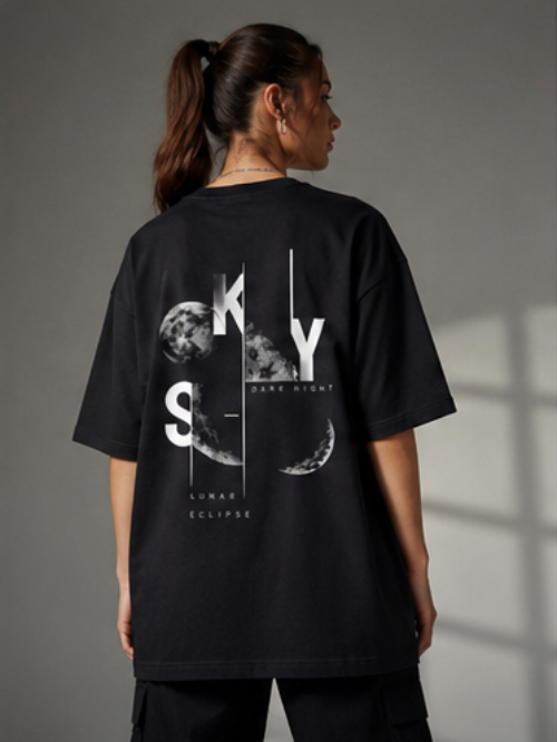 SN WORLD Lunar Eclipse Sky oversized T-shirt product image