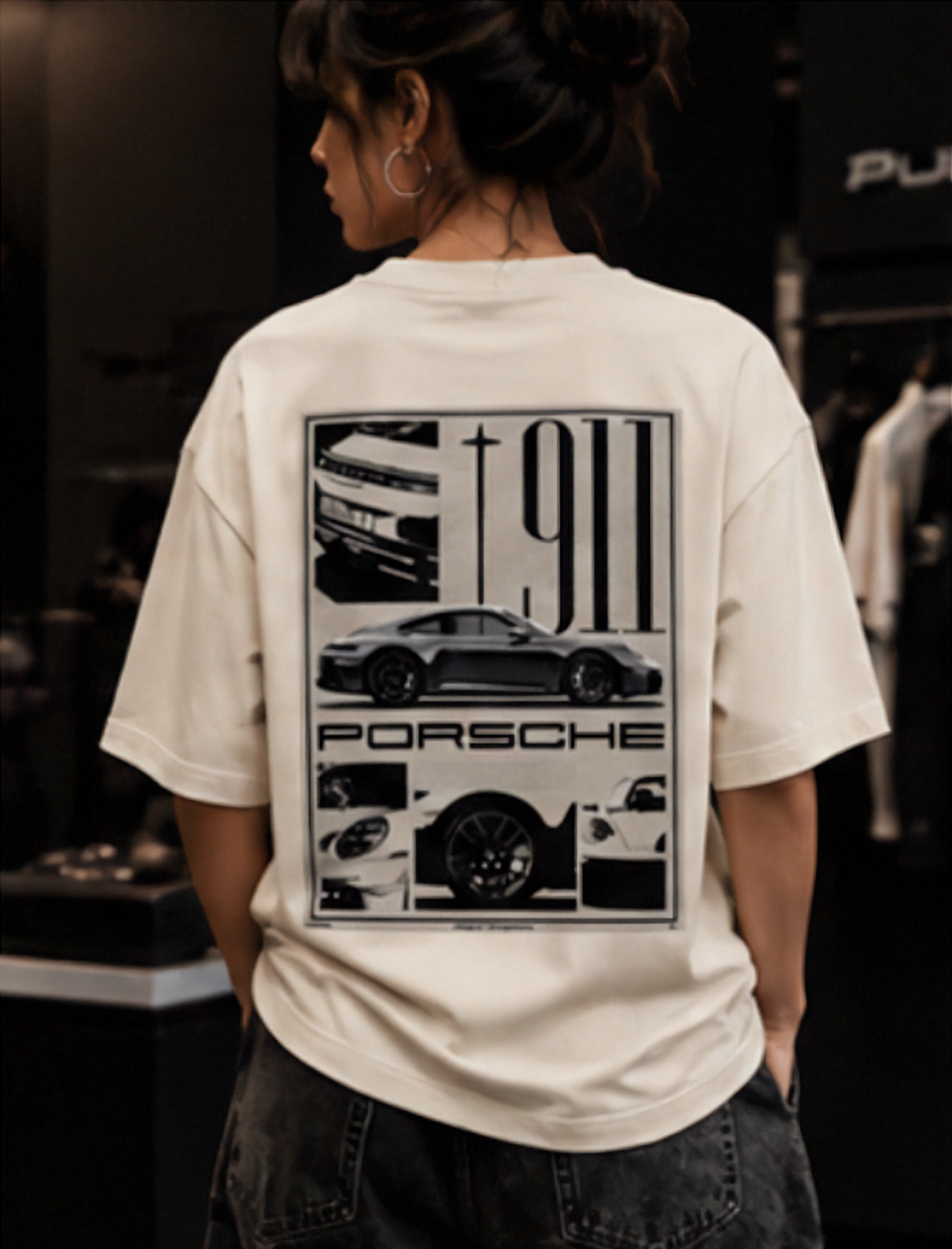 SN WORLD German Motorsport graphic oversized T-shirt product image