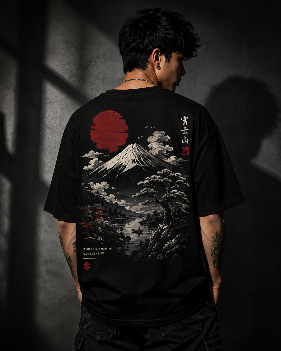 SN WORLD Japanese Wave premium oversized terry T-shirt product image