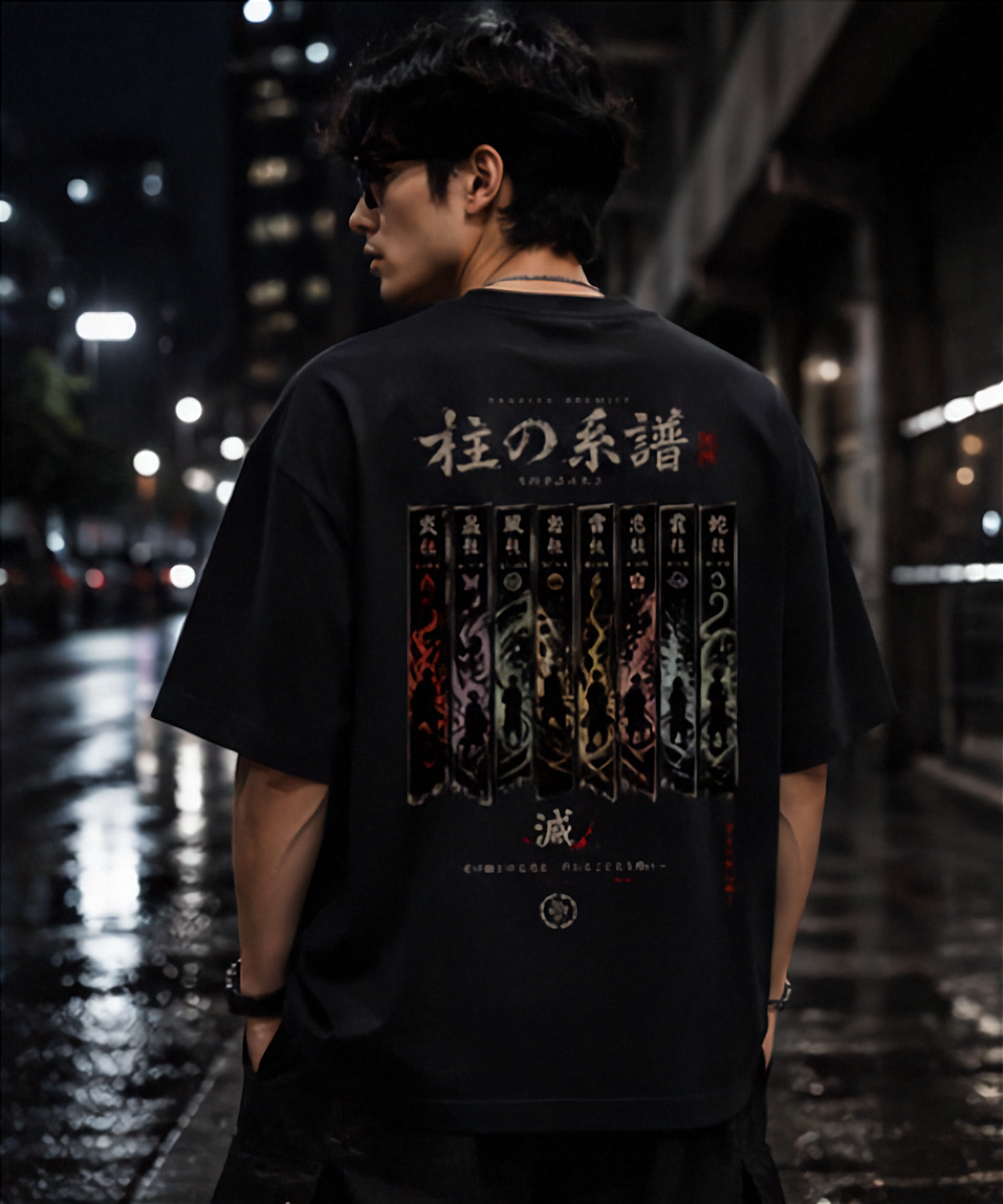 SN WORLD Demon Lineage Japanese graphic oversized T-shirt product image