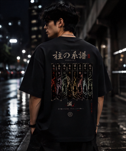 SN WORLD Demon Lineage Japanese graphic oversized T-shirt product image