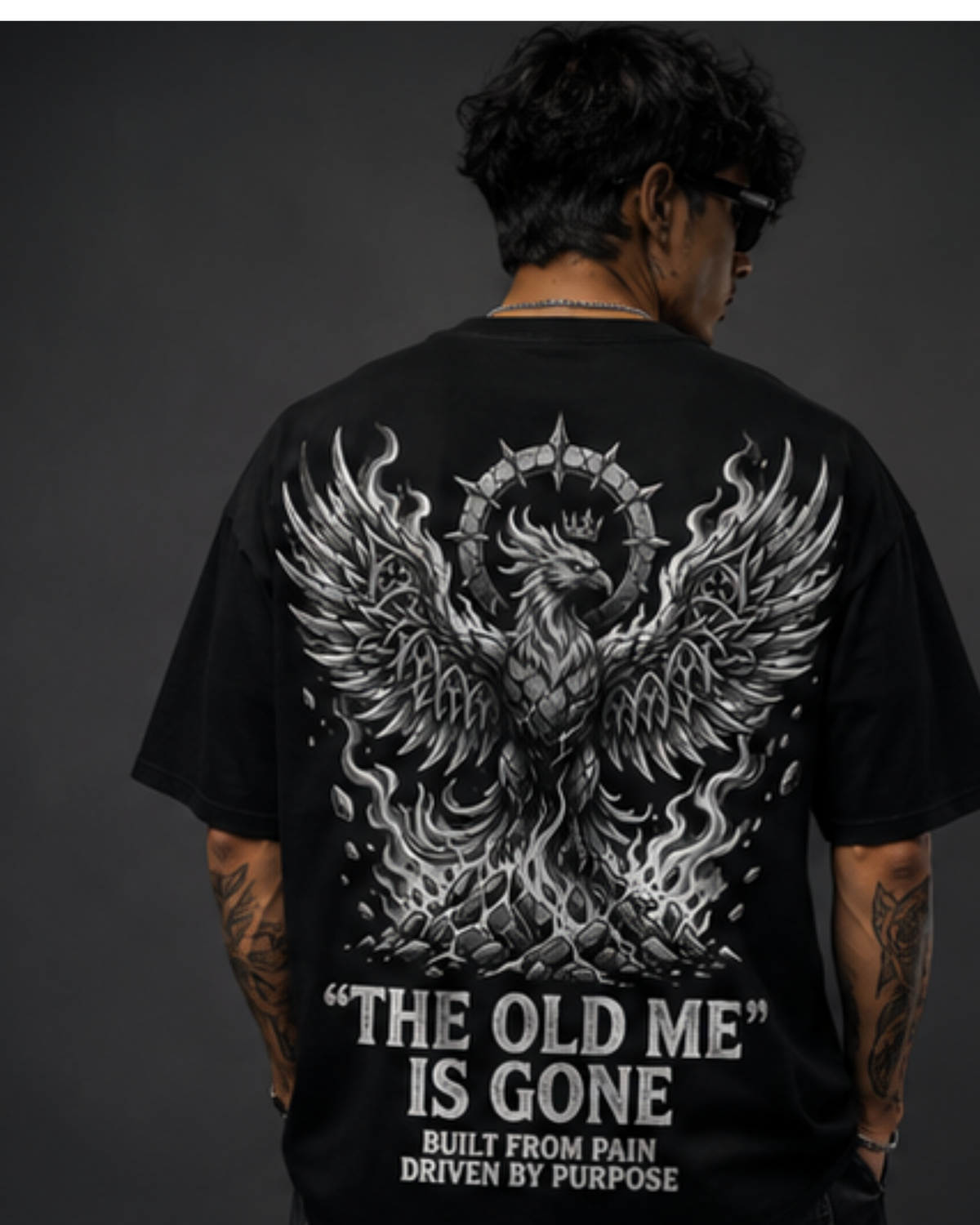 SN WORLD The Old Me Is Gone premium oversized streetwear T-shirt product image
