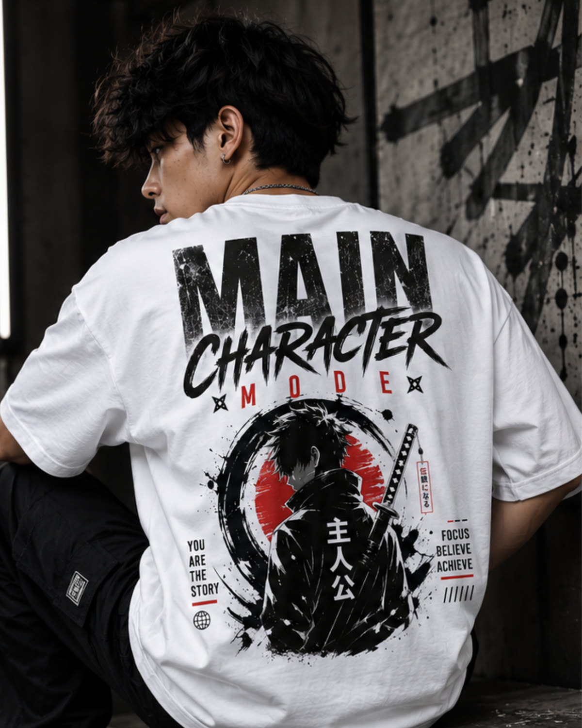 SN WORLD Main Character Anime premium oversized T-shirt product image