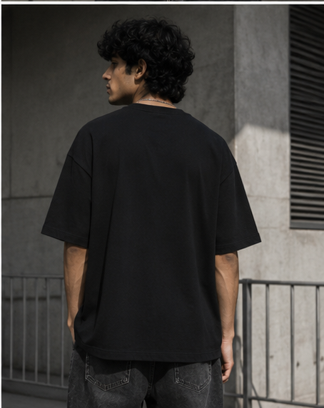 SN WORLD Bairan Hindi graphic oversized terry T-shirt product image