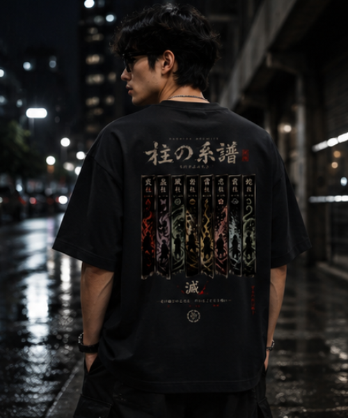 SN WORLD Demon Lineage Japanese graphic oversized T-shirt product image
