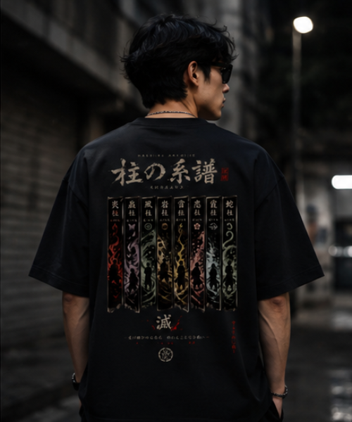SN WORLD Demon Lineage Japanese graphic oversized T-shirt product image