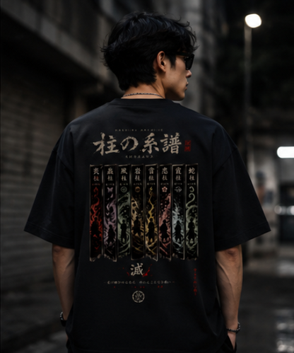 SN WORLD Demon Lineage Japanese graphic oversized T-shirt product image