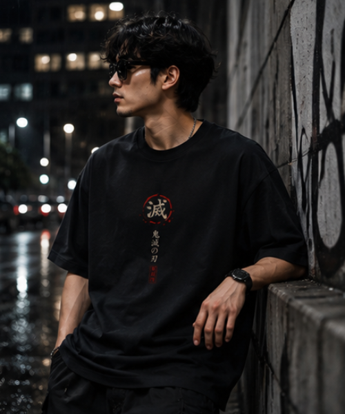 SN WORLD Demon Lineage Japanese graphic oversized T-shirt product image
