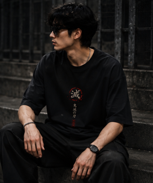 SN WORLD Demon Lineage Japanese graphic oversized T-shirt product image
