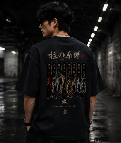 SN WORLD Demon Lineage Japanese graphic oversized T-shirt product image