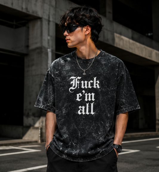 SN WORLD F.E.A. acid washed oversized T-shirt product image