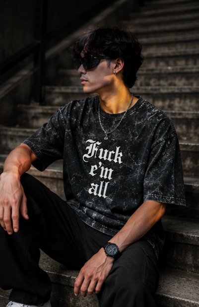 SN WORLD F.E.A. acid washed oversized T-shirt product image