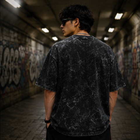 SN WORLD F.E.A. acid washed oversized T-shirt product image