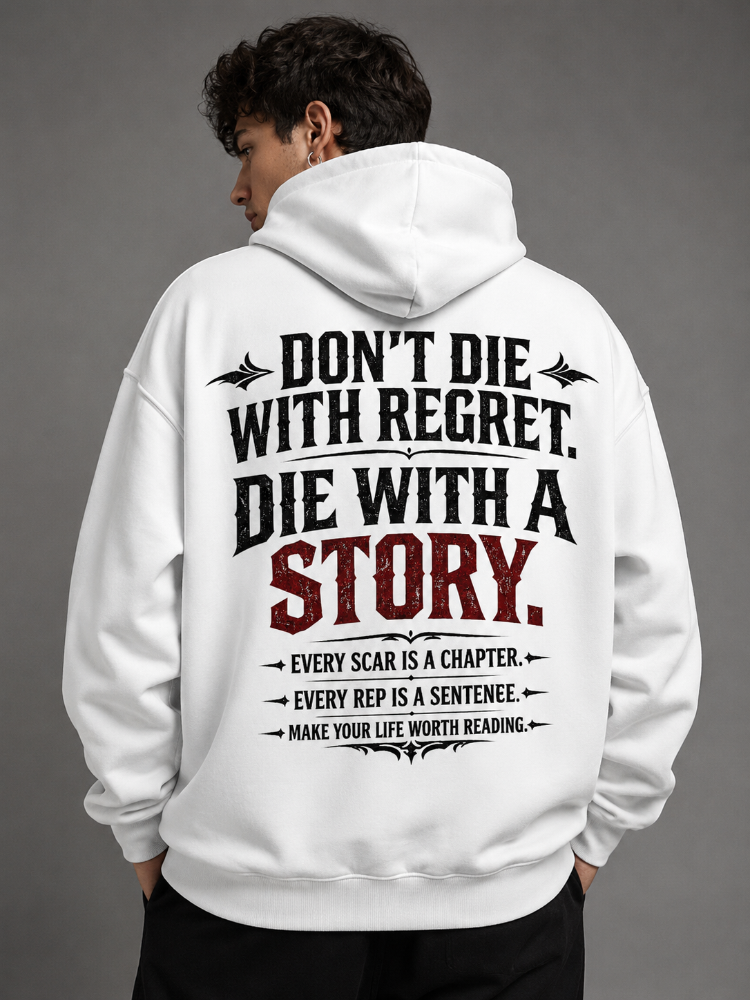 SN WORLD DON'T DIE WITH REGRET premium oversized hoodie product image