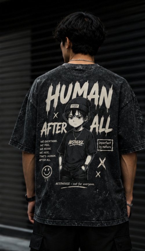 SN WORLD HUMAN AFTER ALL acid washed oversized T-shirt product image