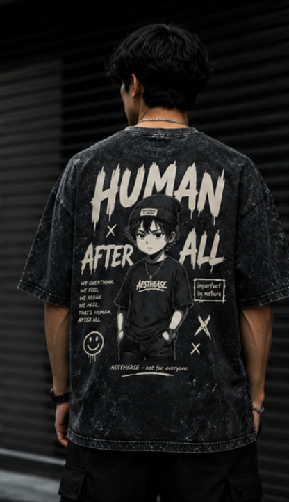 SN WORLD HUMAN AFTER ALL acid washed oversized T-shirt product image