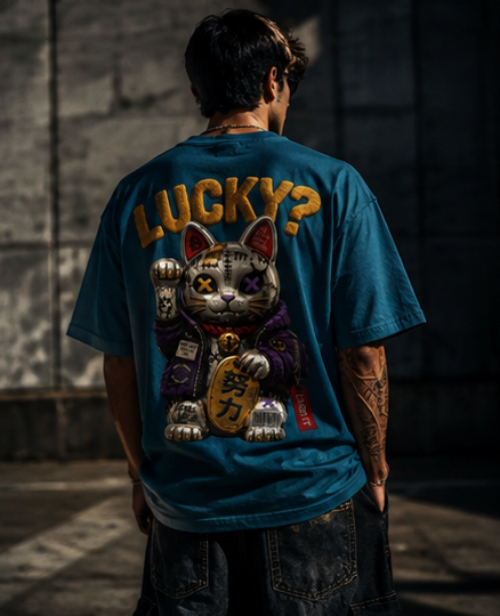 SN WORLD Lucky vintage oversized graphic T-shirt product image