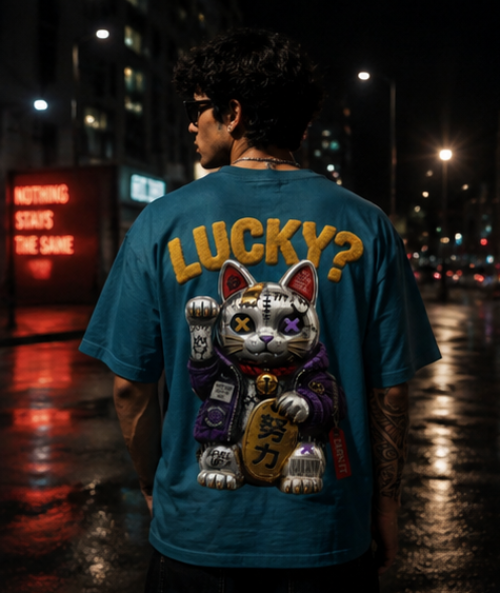 SN WORLD Lucky vintage oversized graphic T-shirt product image