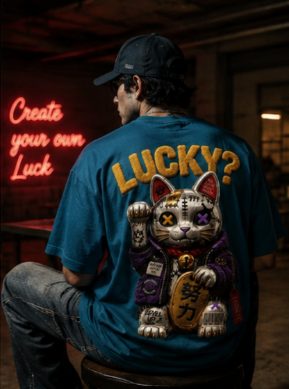 SN WORLD Lucky vintage oversized graphic T-shirt product image