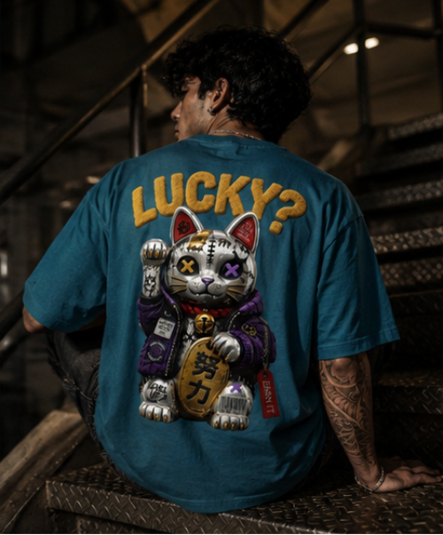 SN WORLD Lucky vintage oversized graphic T-shirt product image