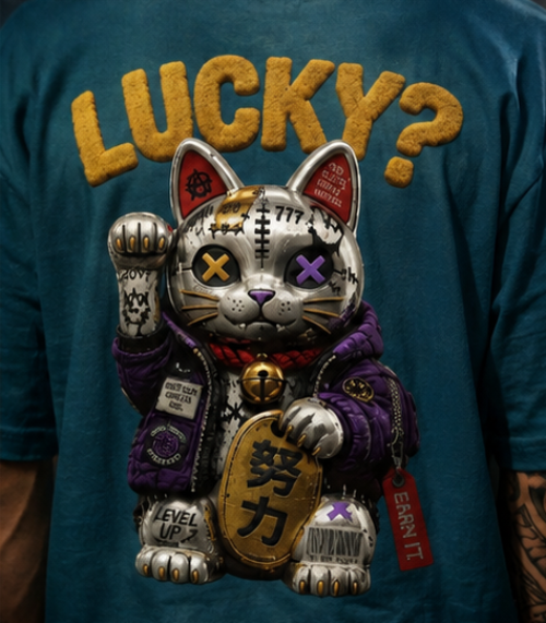 SN WORLD Lucky vintage oversized graphic T-shirt product image