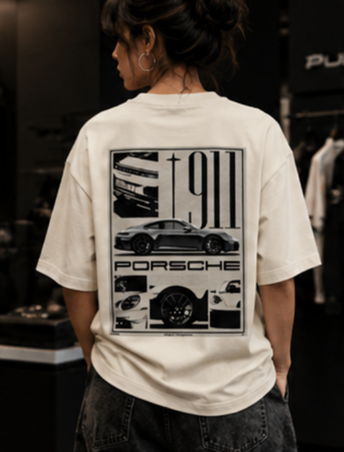 SN WORLD German Motorsport graphic oversized T-shirt product image