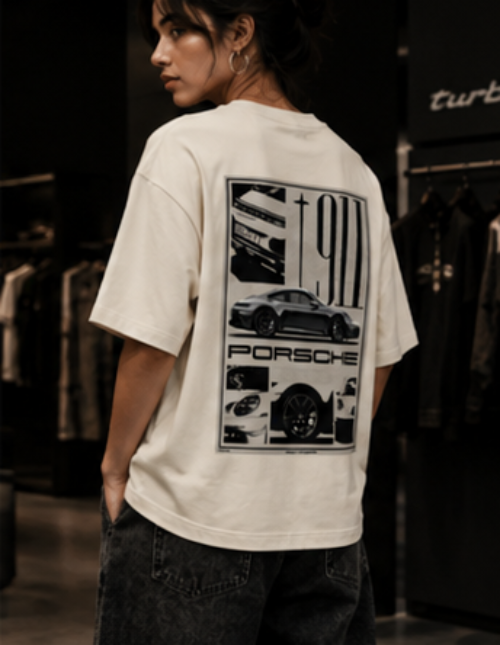 SN WORLD German Motorsport graphic oversized T-shirt product image
