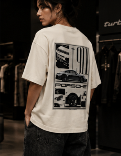 SN WORLD German Motorsport graphic oversized T-shirt product image