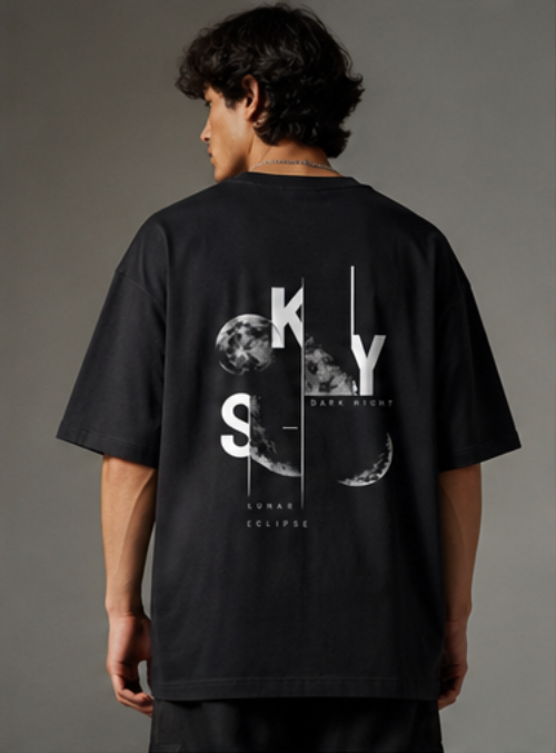 SN WORLD Lunar Eclipse Sky oversized T-shirt product image