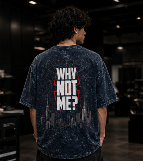SN WORLD Why Not Me acid washed oversized T-shirt product image