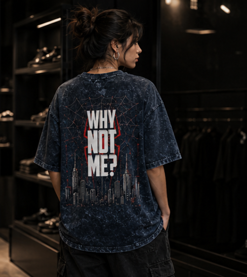 SN WORLD Why Not Me acid washed oversized T-shirt product image