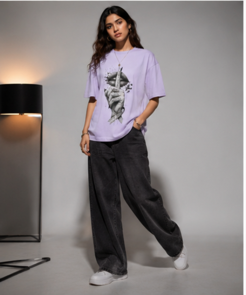 SN WORLD Dark Hand oversized graphic T-shirt product image